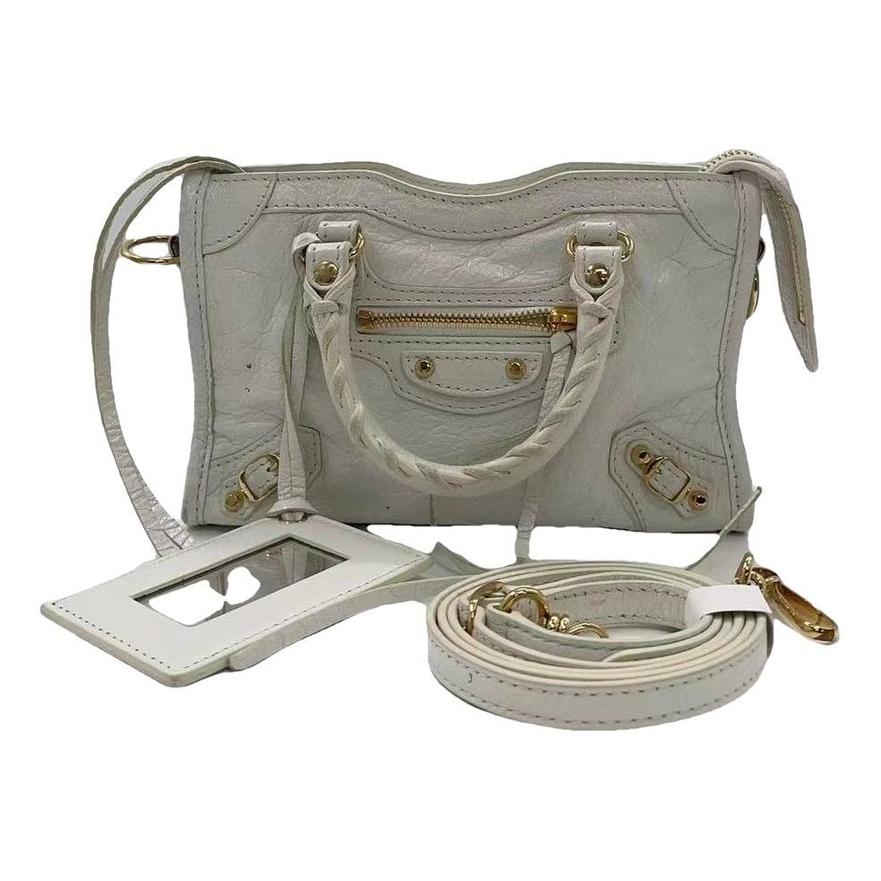 City leather handbag