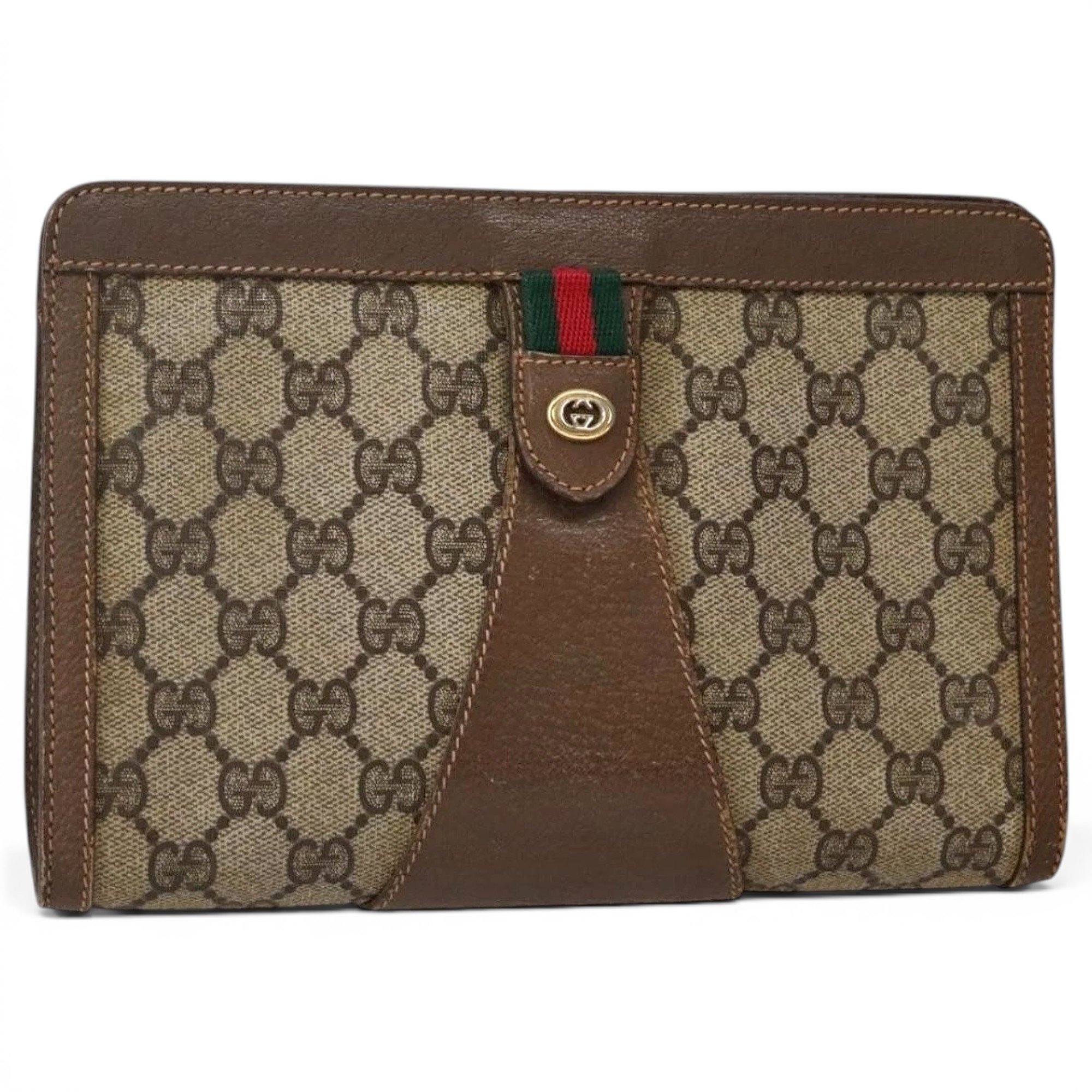 Leather clutch bag