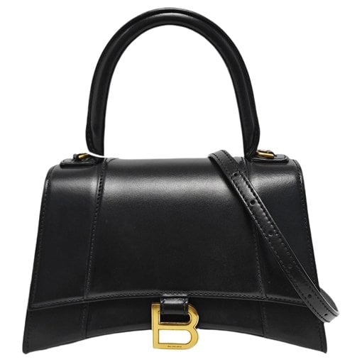 Hourglass leather handbag