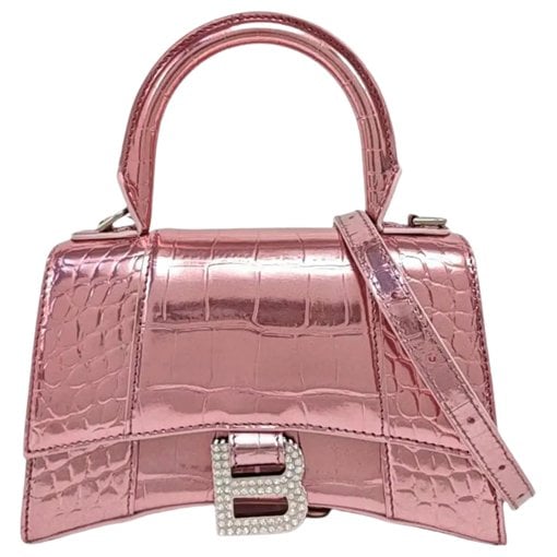 Hourglass leather handbag