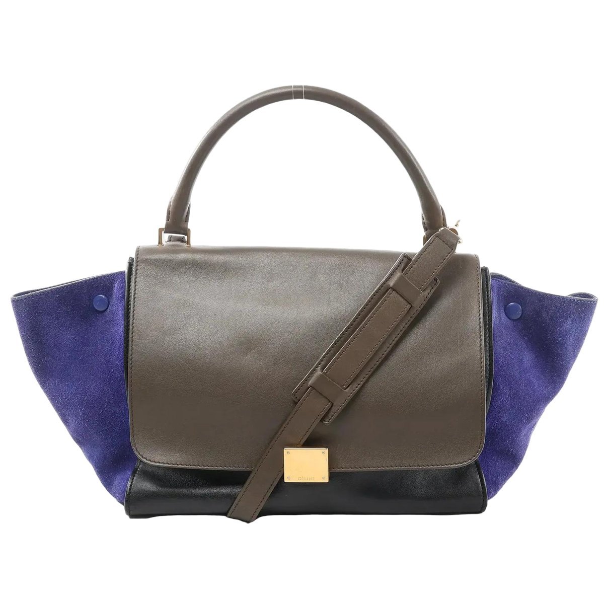 Trapèze leather handbag