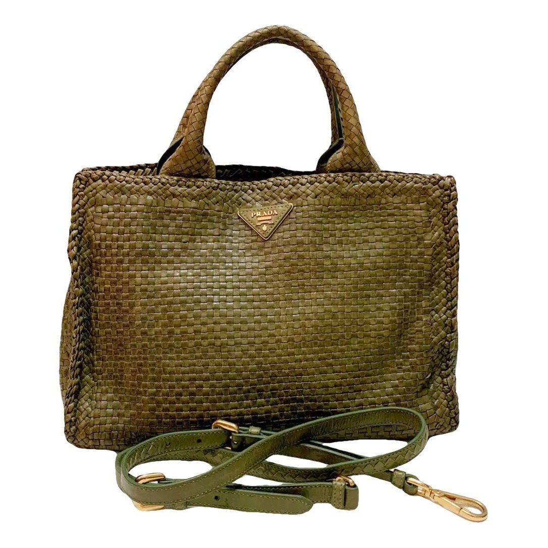 Madras leather crossbody bag