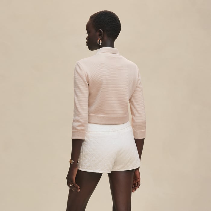 Blanc Perle "Candy Libris Bandana" Zipped Twillaine Jacket