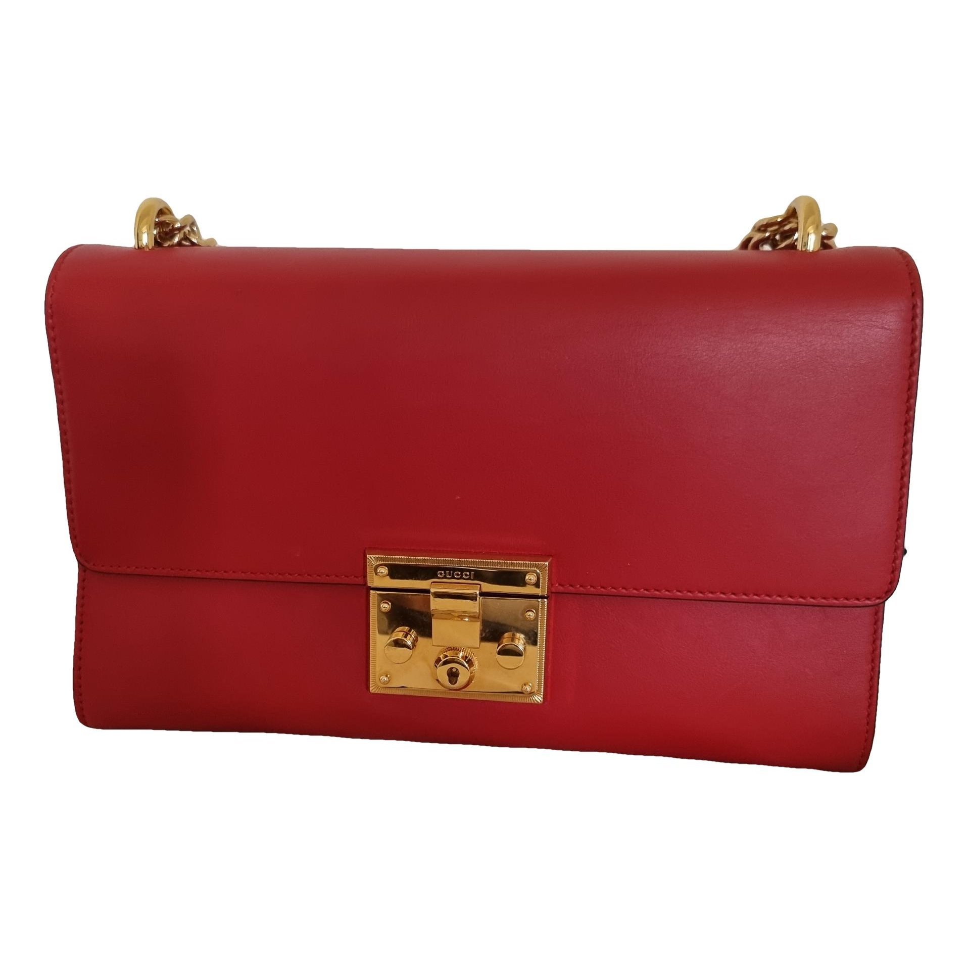 Padlock leather handbag