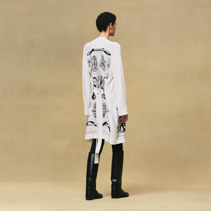 Blanc Nacre "Ferronnerie Remix" Long-sleeve Twillaine Cardigan