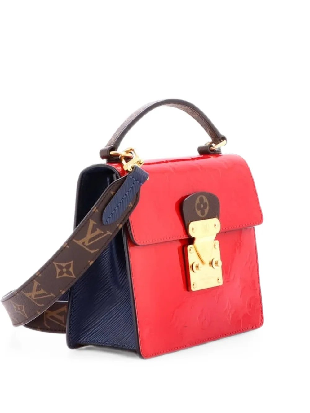 Spring Street NM Handbag Monogram Vernis with Monogram Canvas and Epi Leather shoulder bag