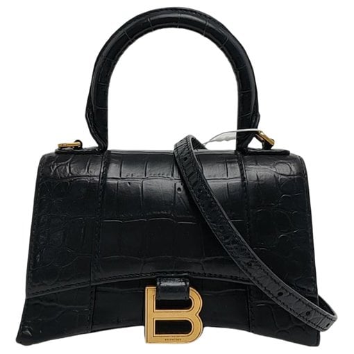 Hourglass leather handbag