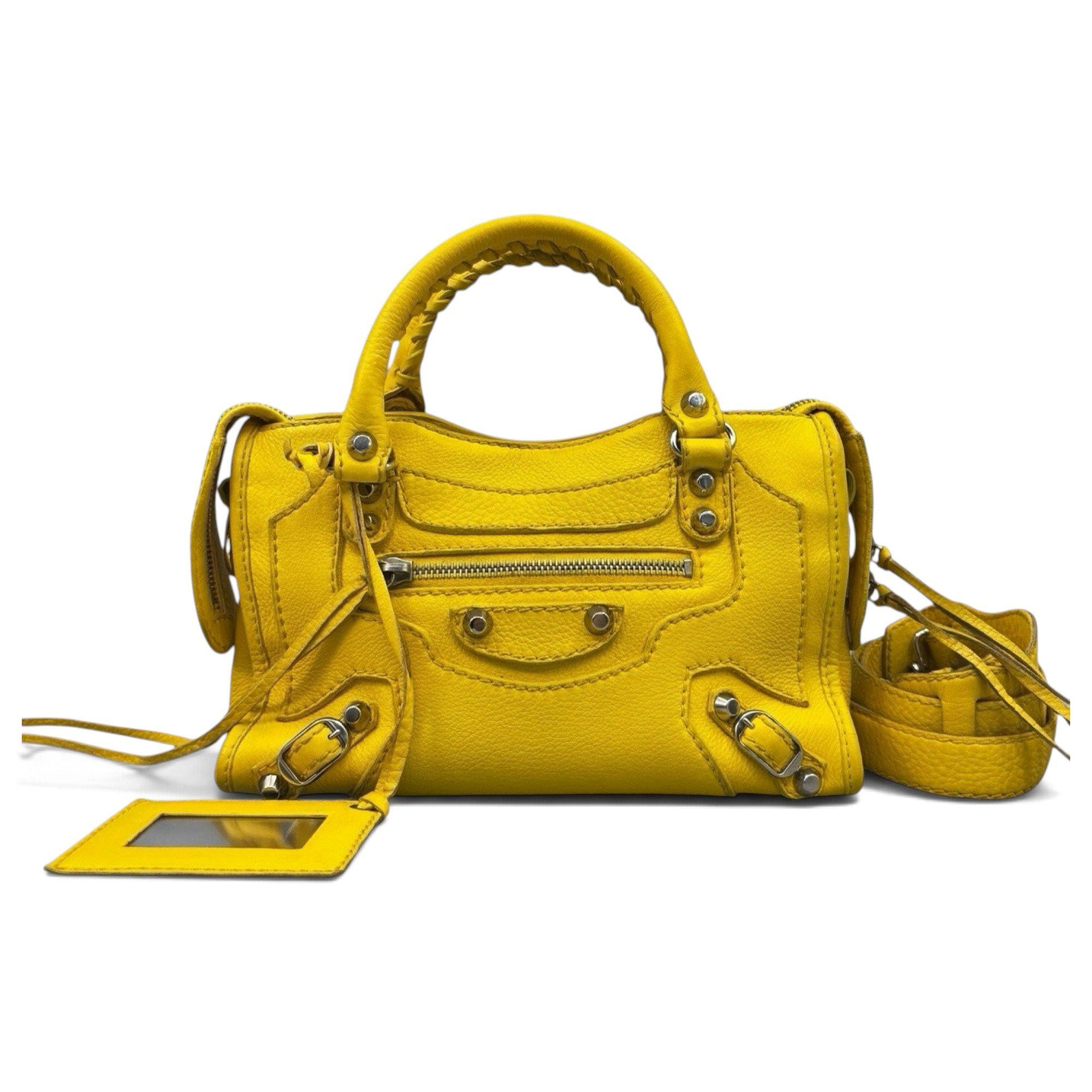 City leather handbag