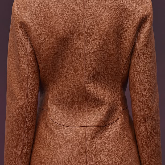 Marron Fauve Equestrian Leather Coat