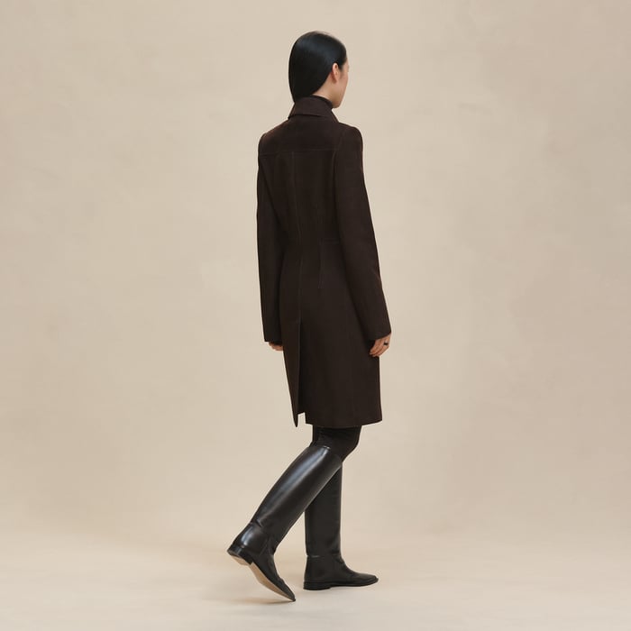 Marron Ébène Fitted Coat