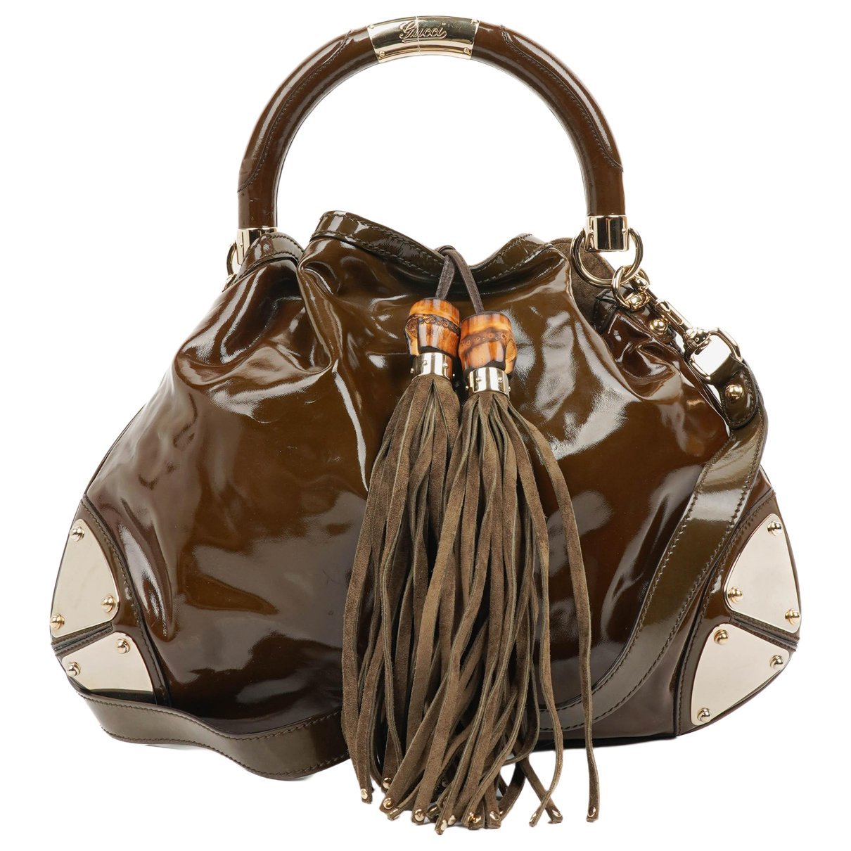 Indy patent leather handbag
