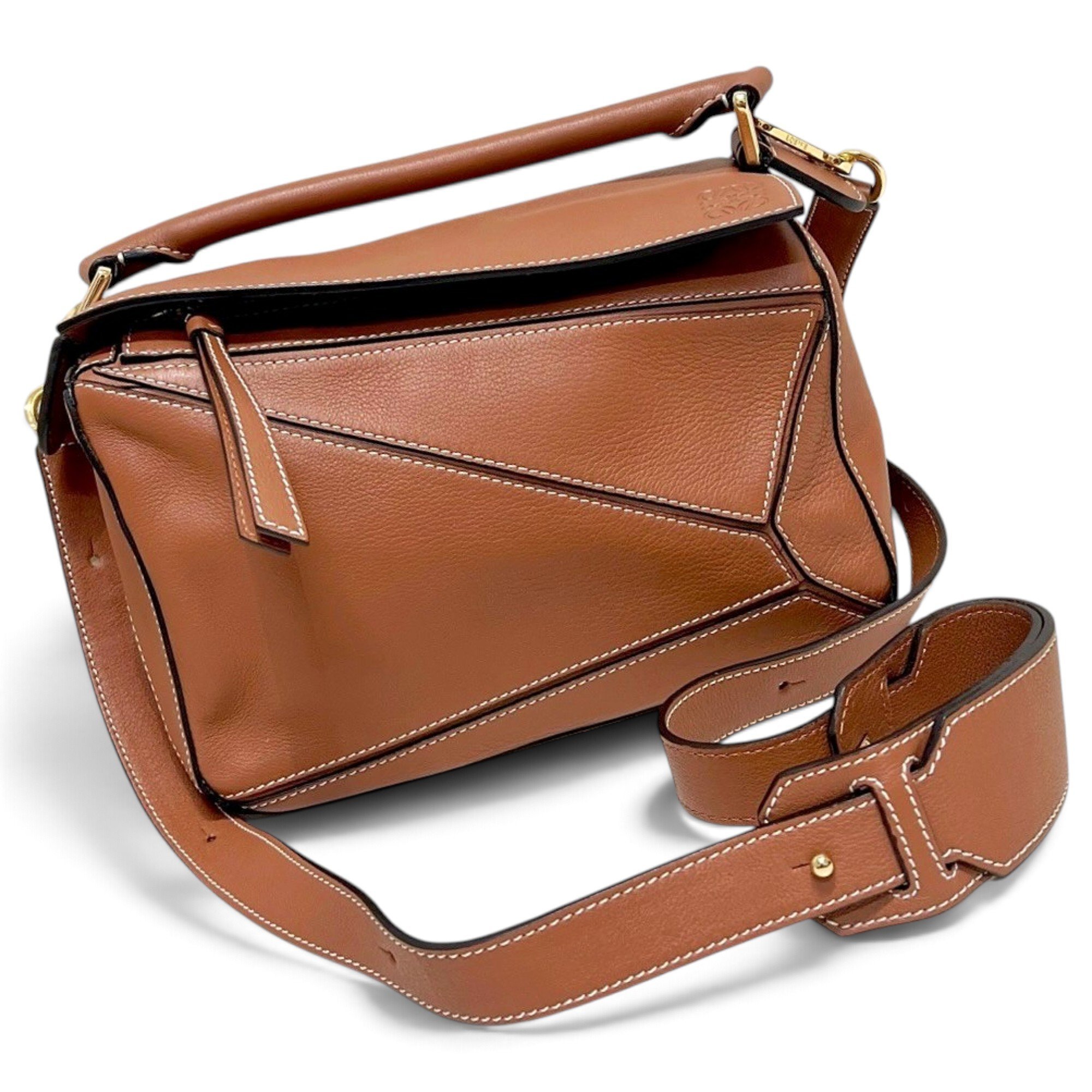 Puzzle leather handbag