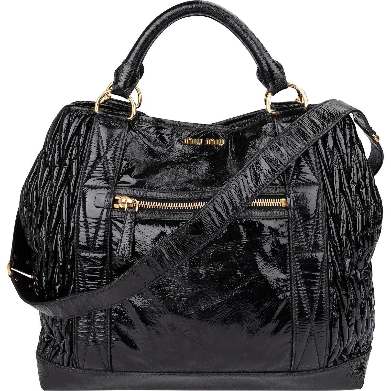 Vitello patent leather handbag