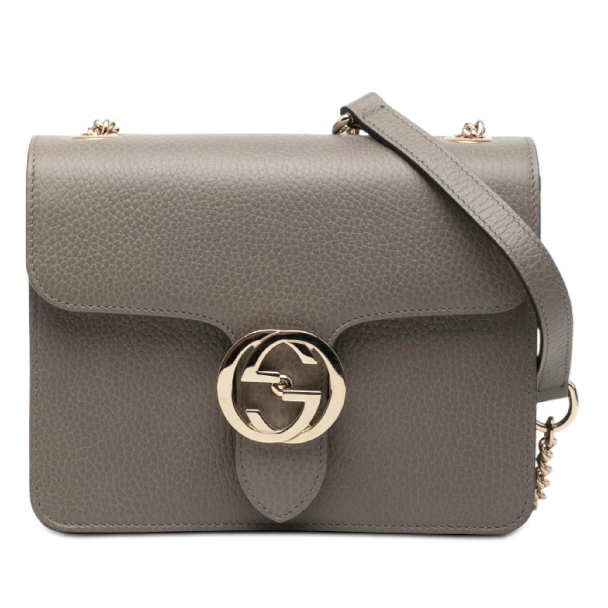 Interlocking pony-style calfskin crossbody bag