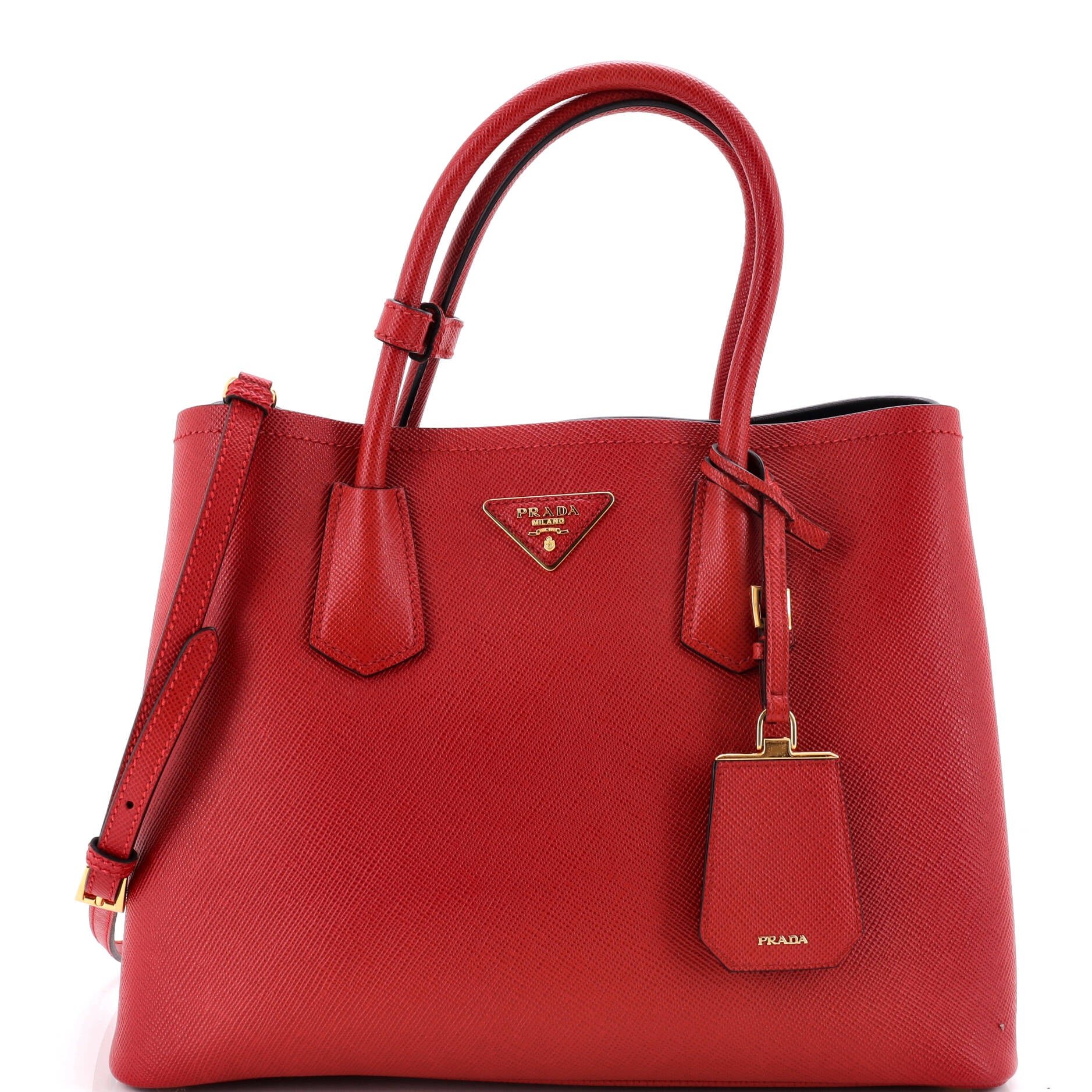 Cuir Double Tote Saffiano Leather Medium