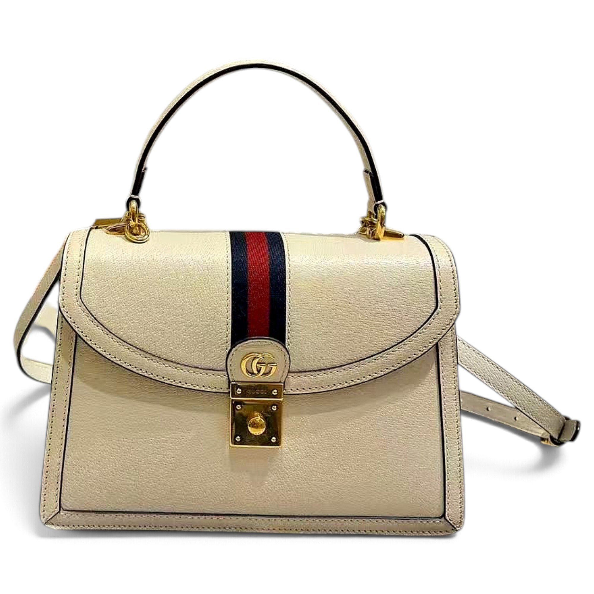 Ophidia Top Handle leather handbag