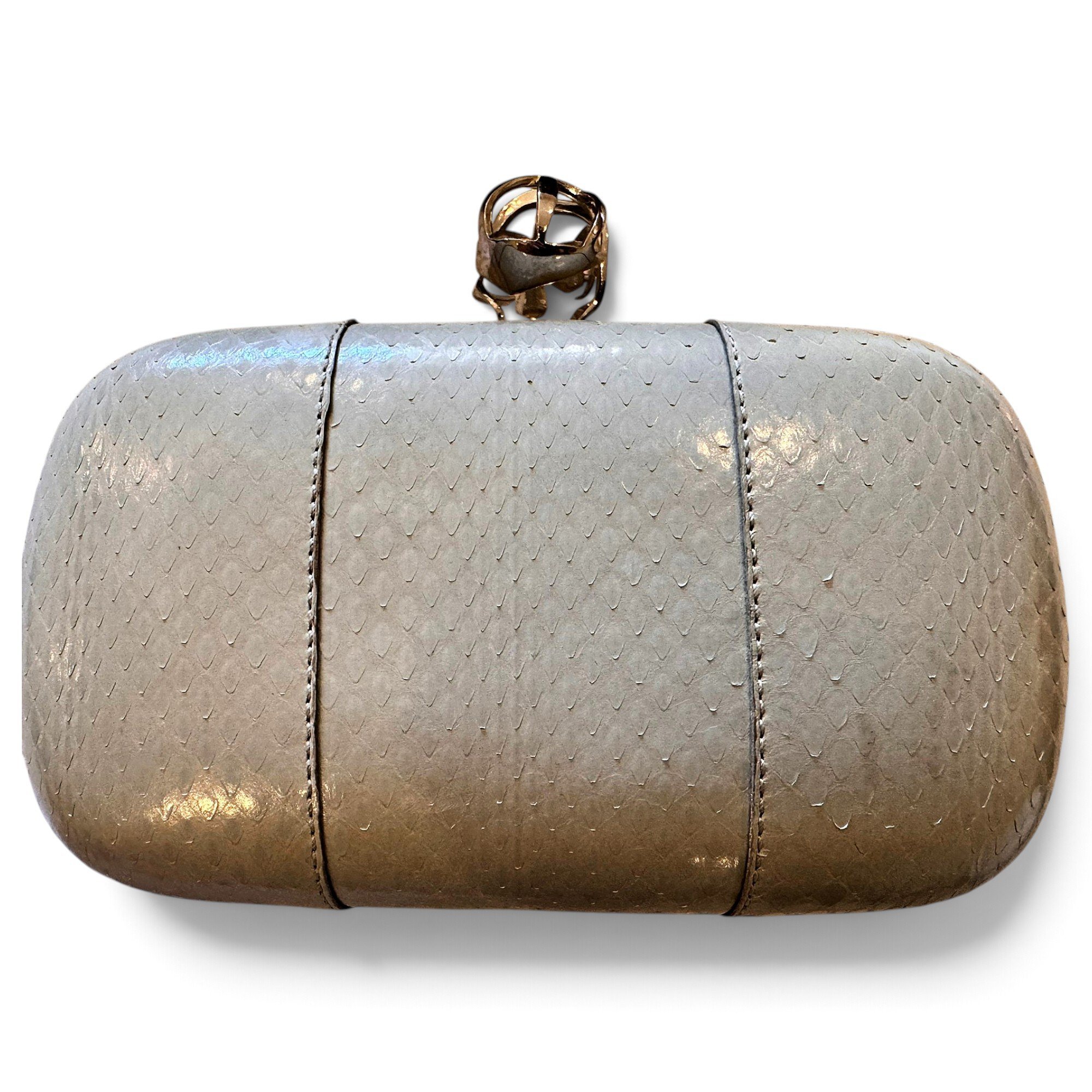 Alexander McQueen Skull python clutch bag