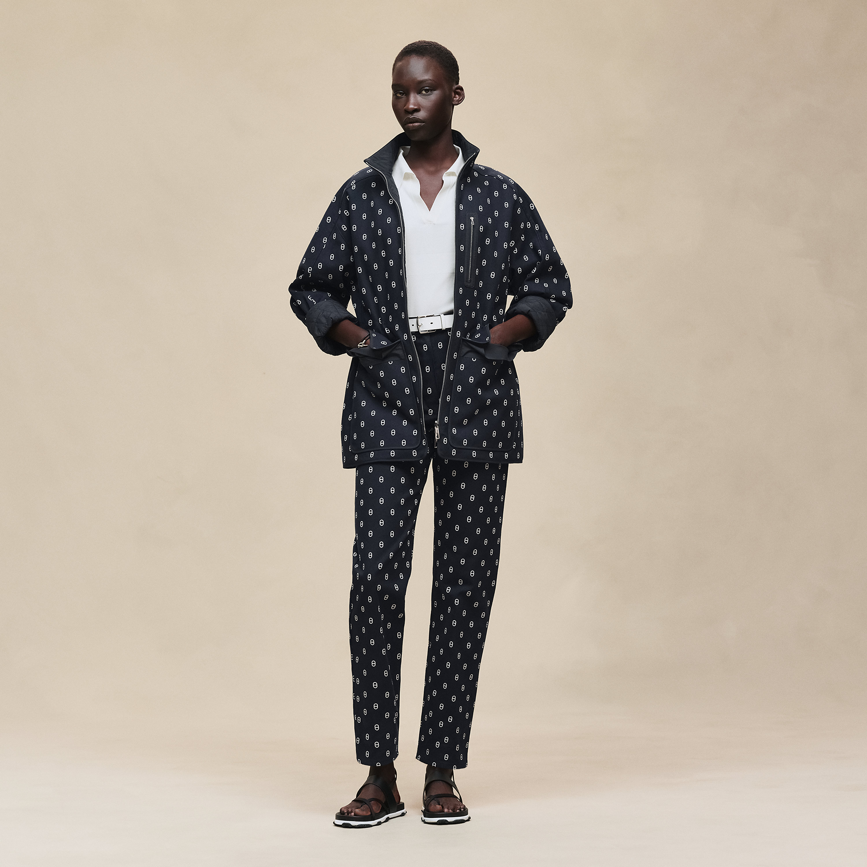 "Chaine d'Ancre" reversible short coat