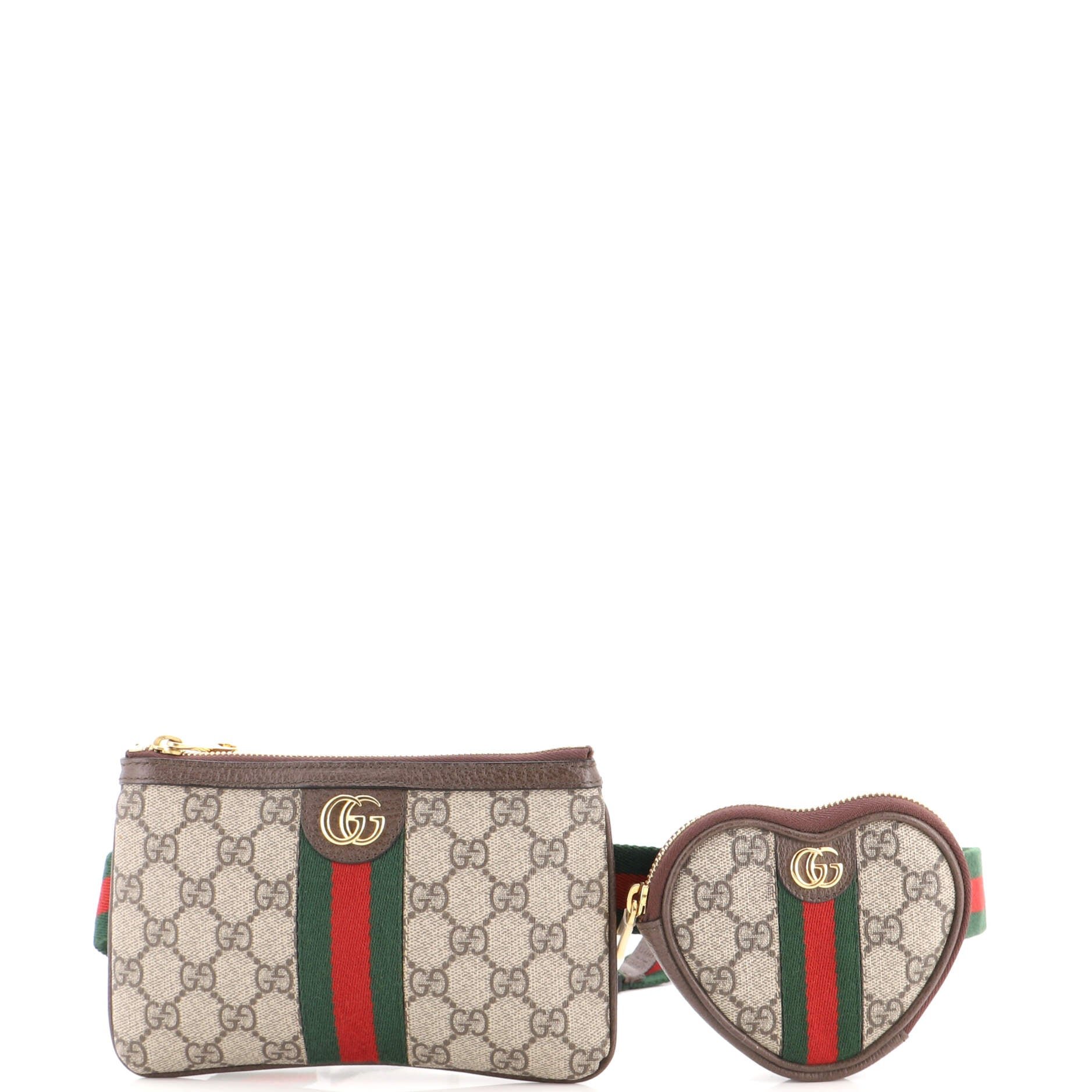 Ophidia Heart Utility Double Belt Bag GG Coated Canvas