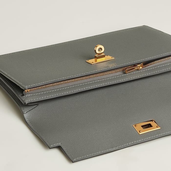 Gris Meyer Kelly Pocket Long Wallet