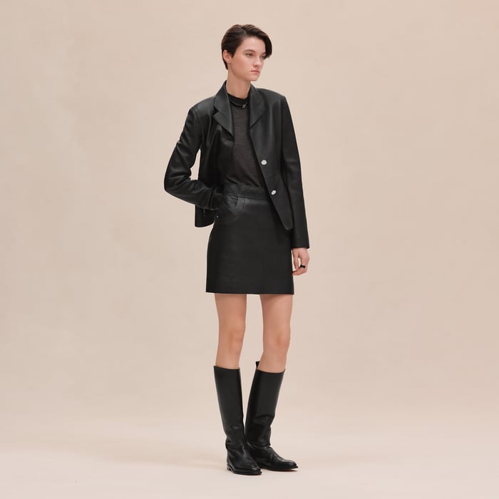 Noir Miniskirt With Quilted Detail