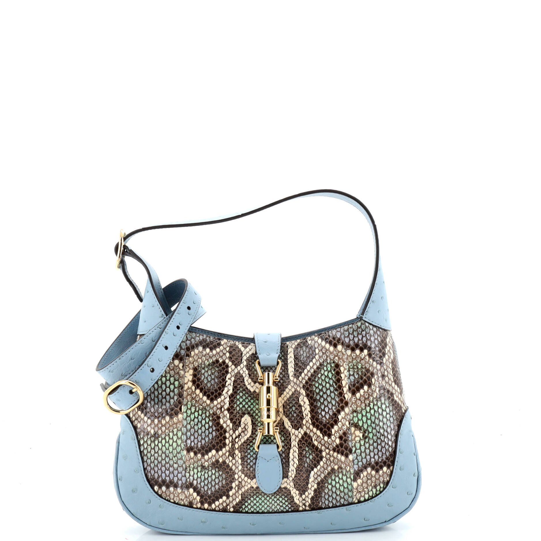 Jackie 1961 Hobo Snakeskin with Ostrich Small