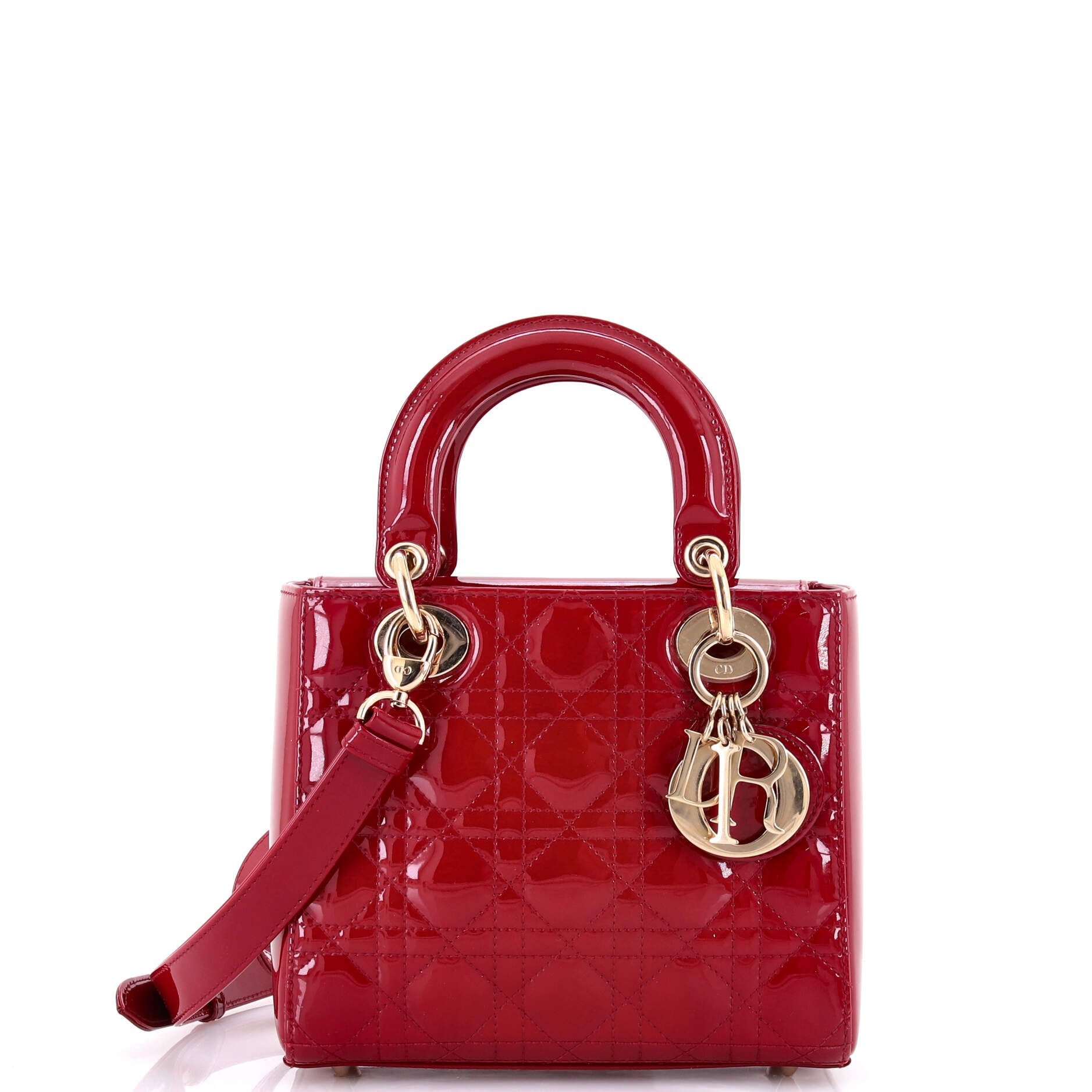 Lady Dior Bag Cannage Quilt Patent Small