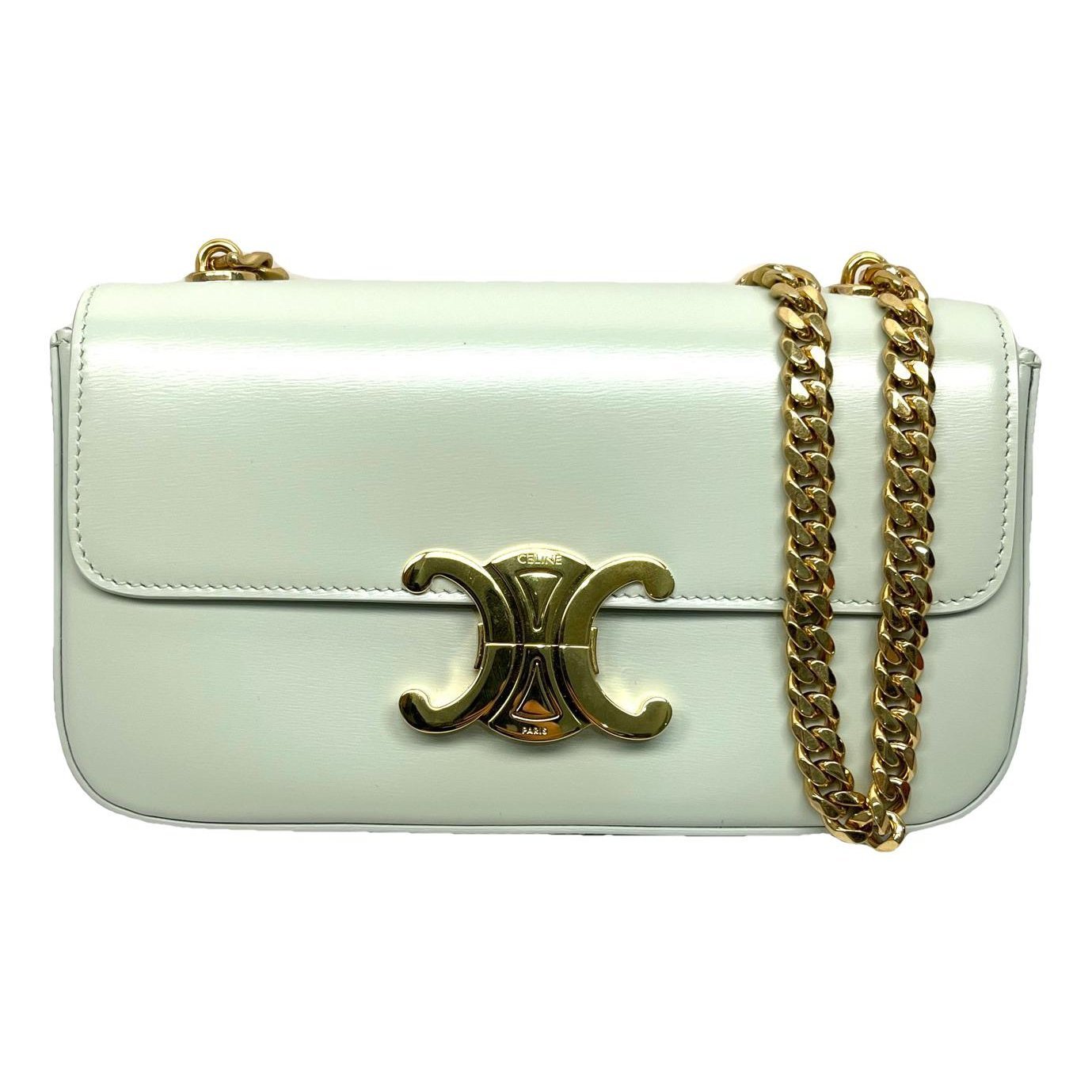 Triomphe chain leather handbag