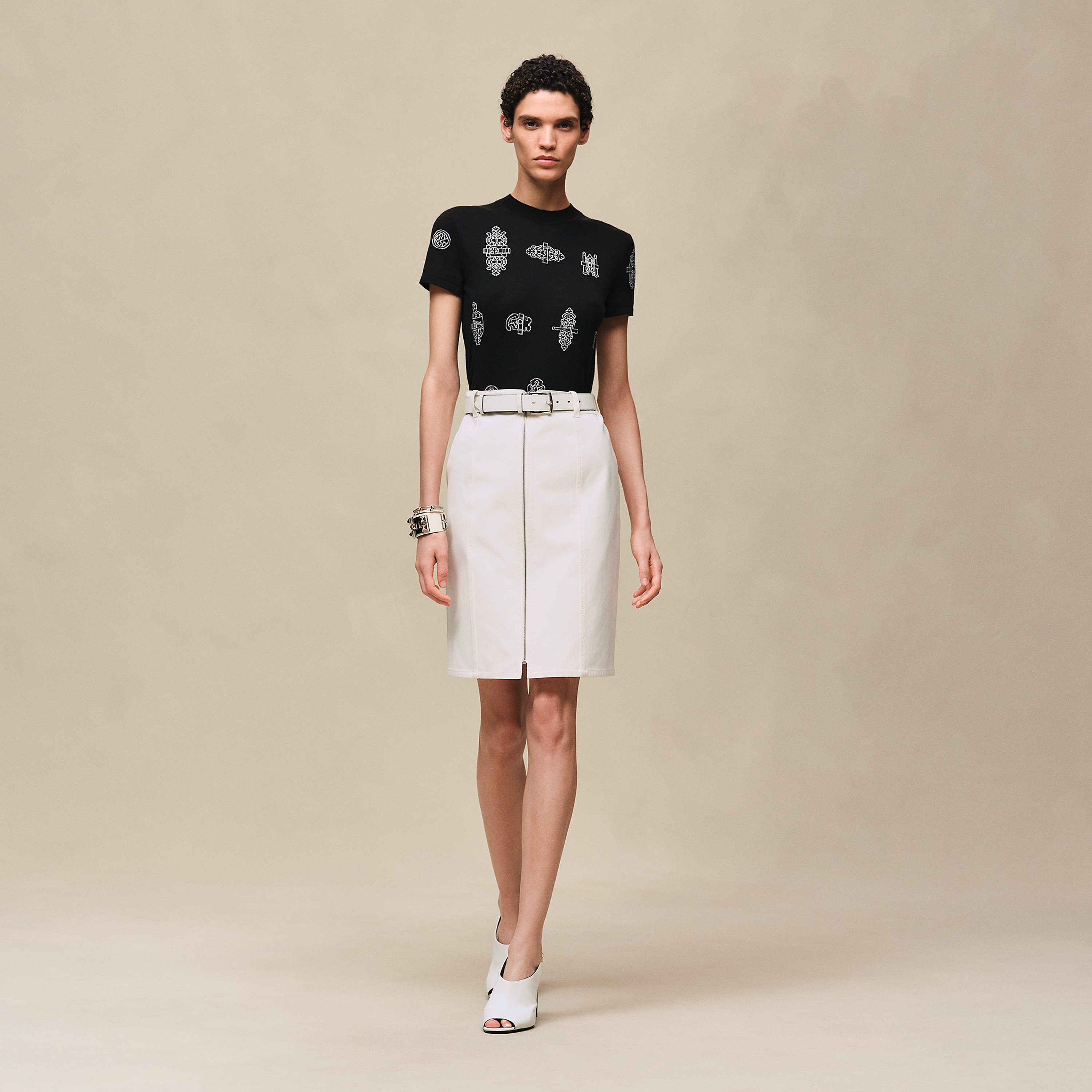 "Ferronnerie" short-sleeve sweater