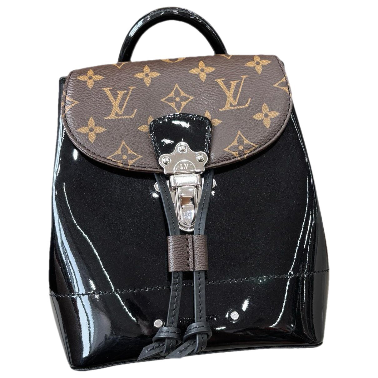 Clapton patent leather backpack
