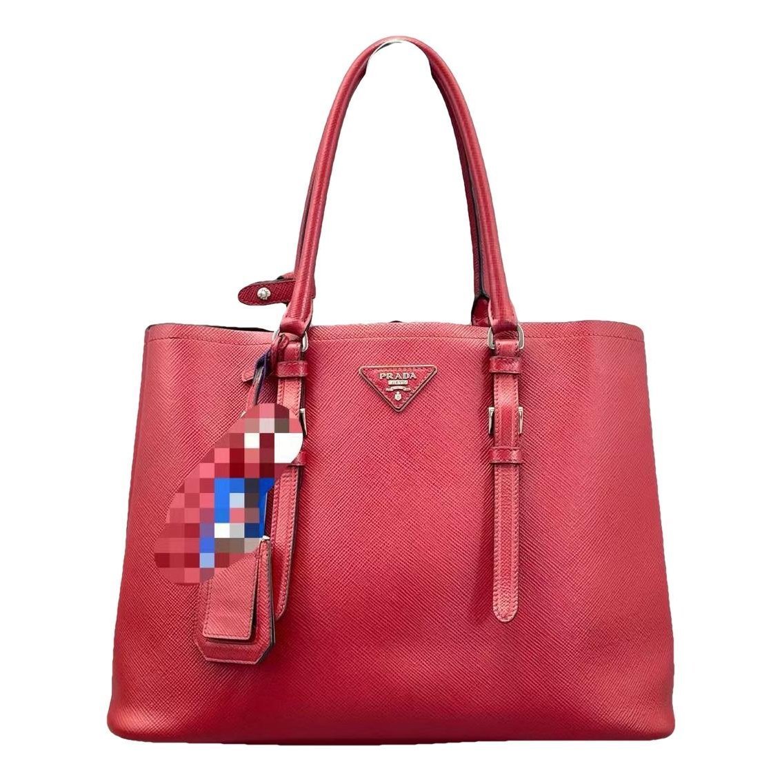 Double leather handbag