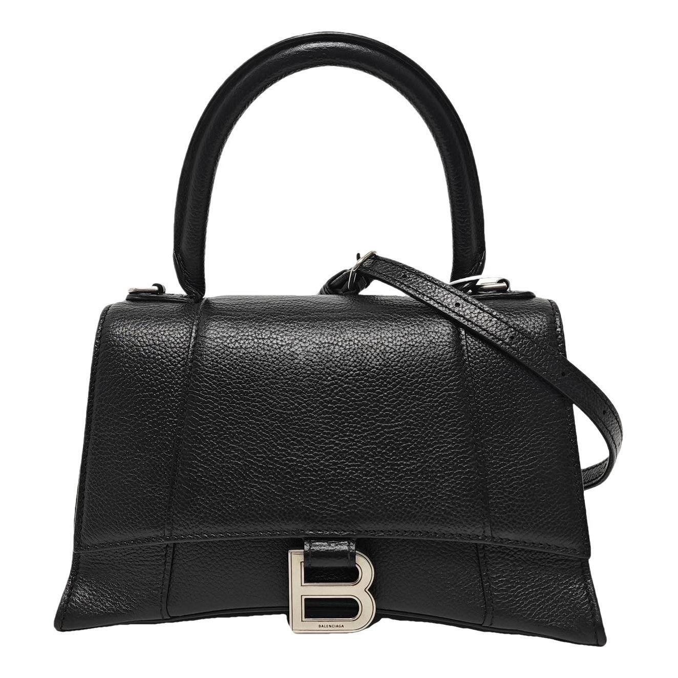 Hourglass leather handbag