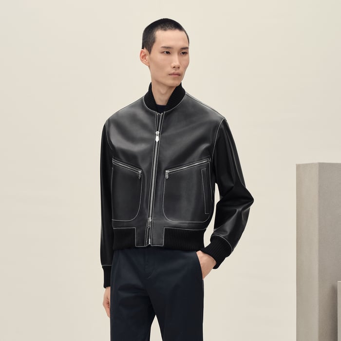 Noir "Empreinte" Rib-trim Jacket