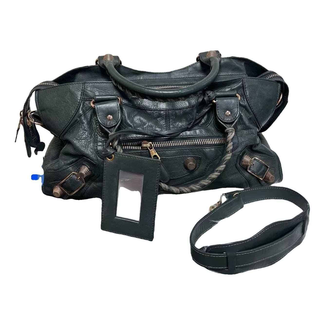 City leather handbag