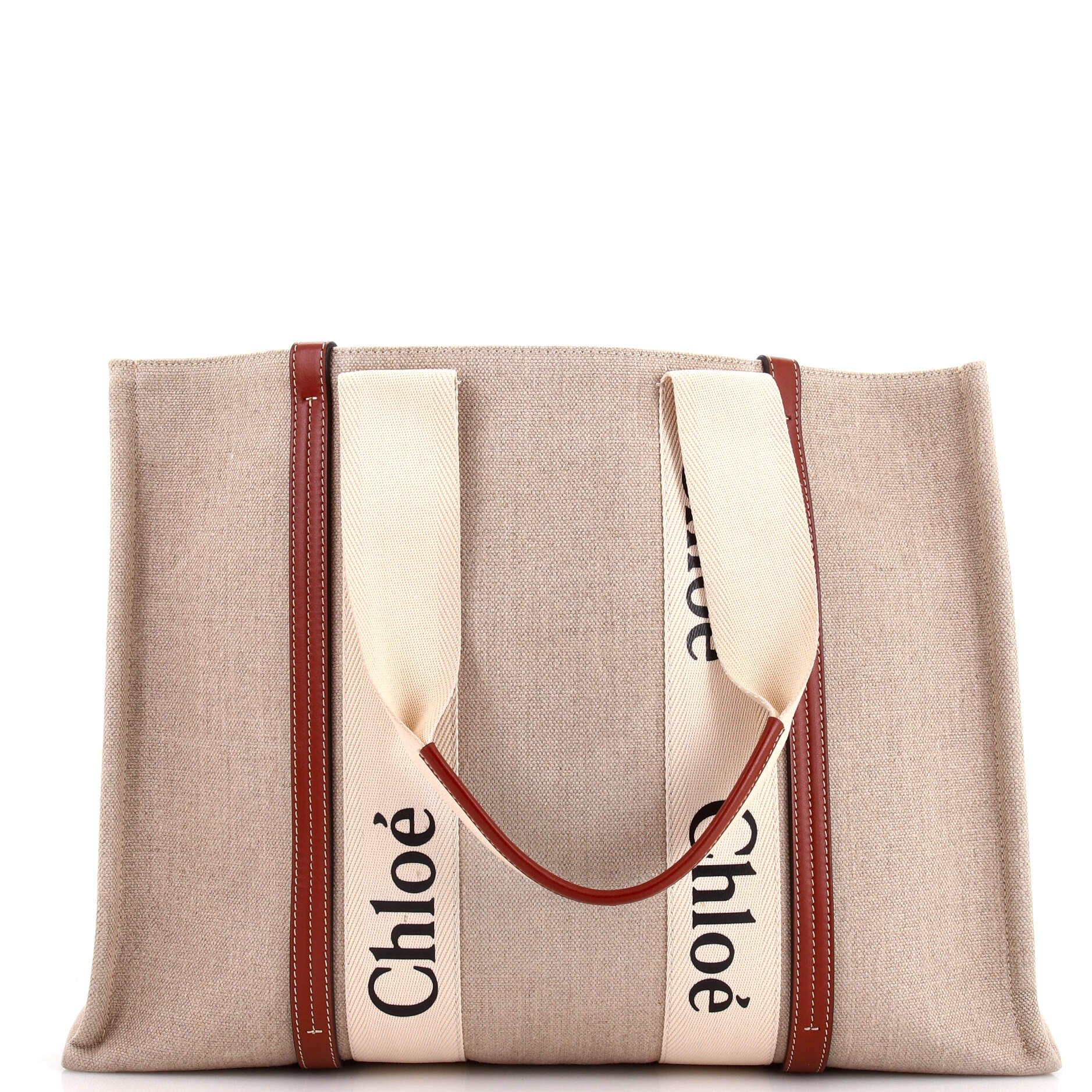 Woody Tote Canvas with Leather Large