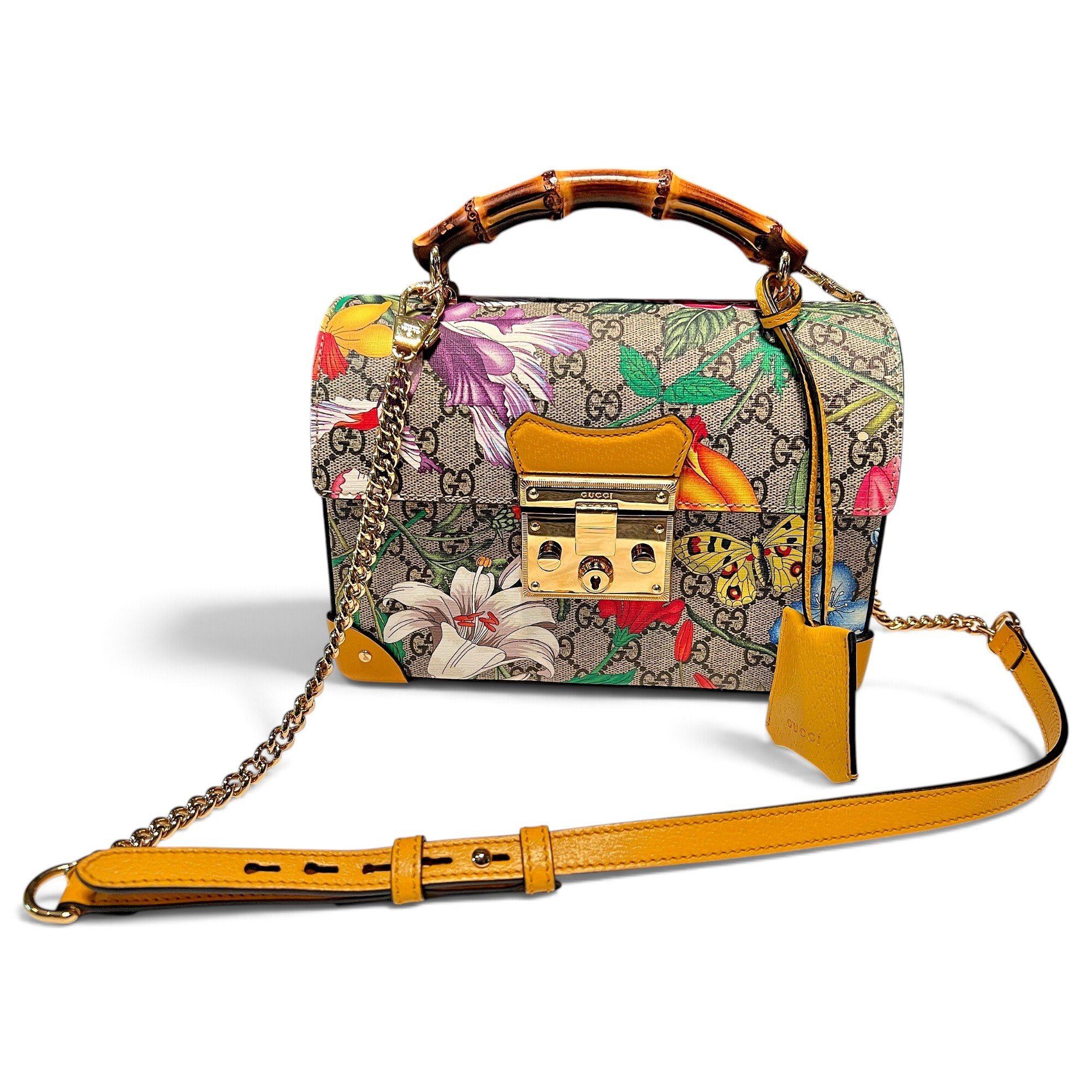 Padlock leather handbag