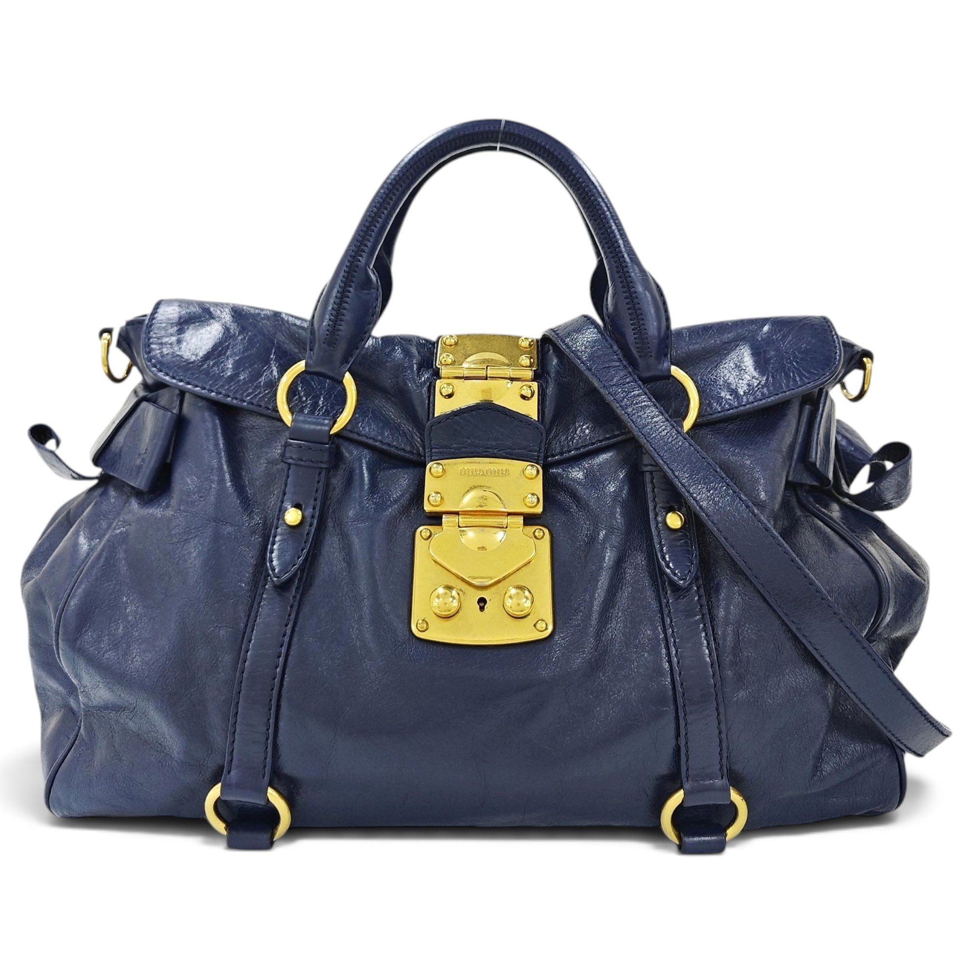 Coffer leather handbag