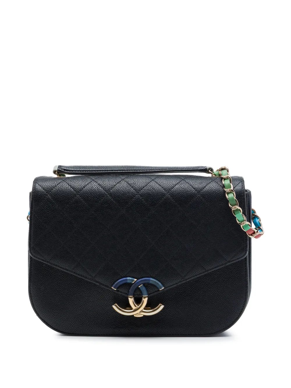 2017-2018 Paris Cuba Medium Quilted Caviar Thread Around Flap satchel
