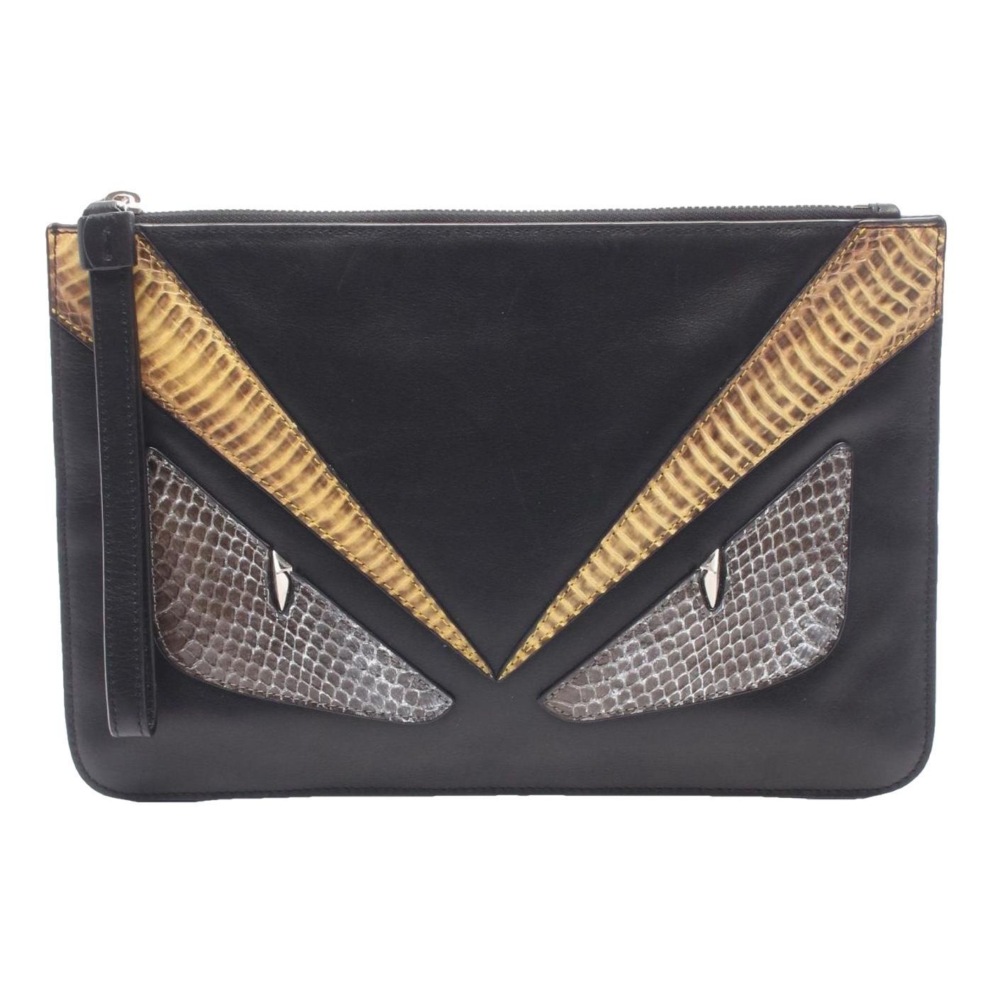 Leather clutch bag