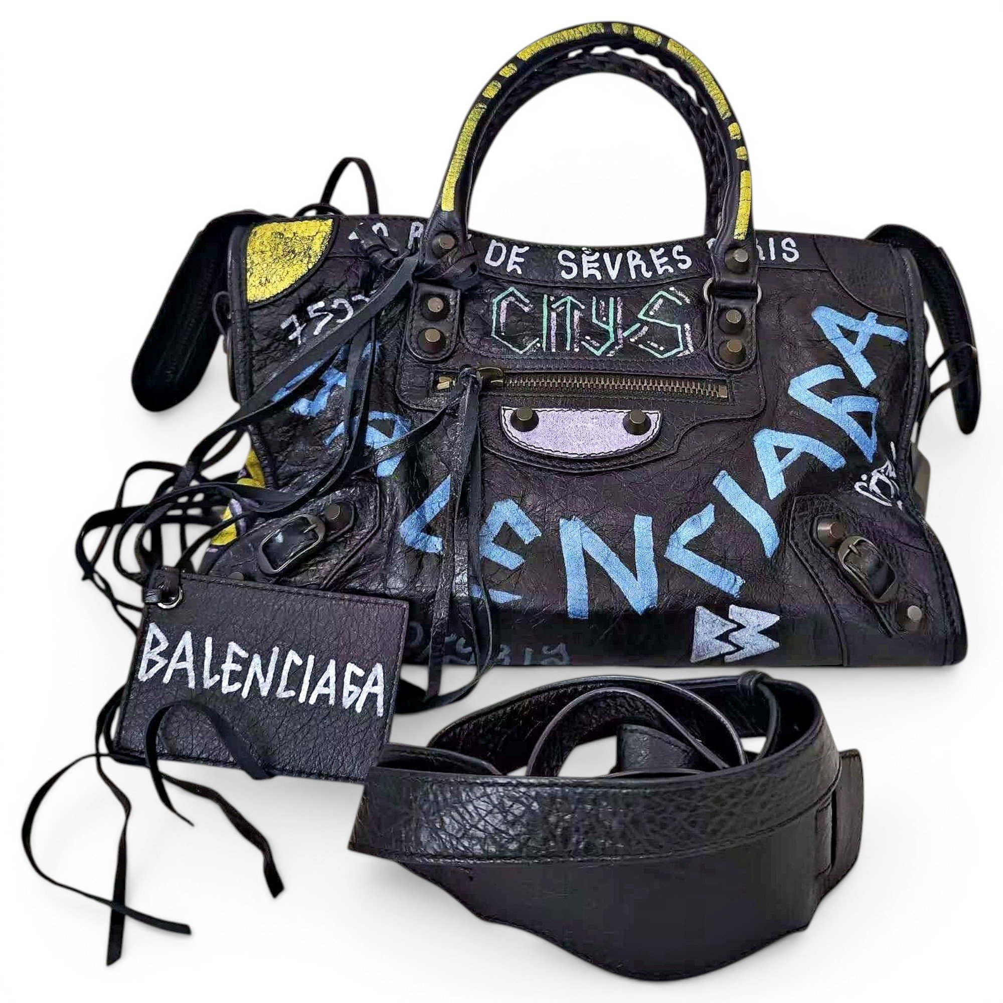 City leather handbag