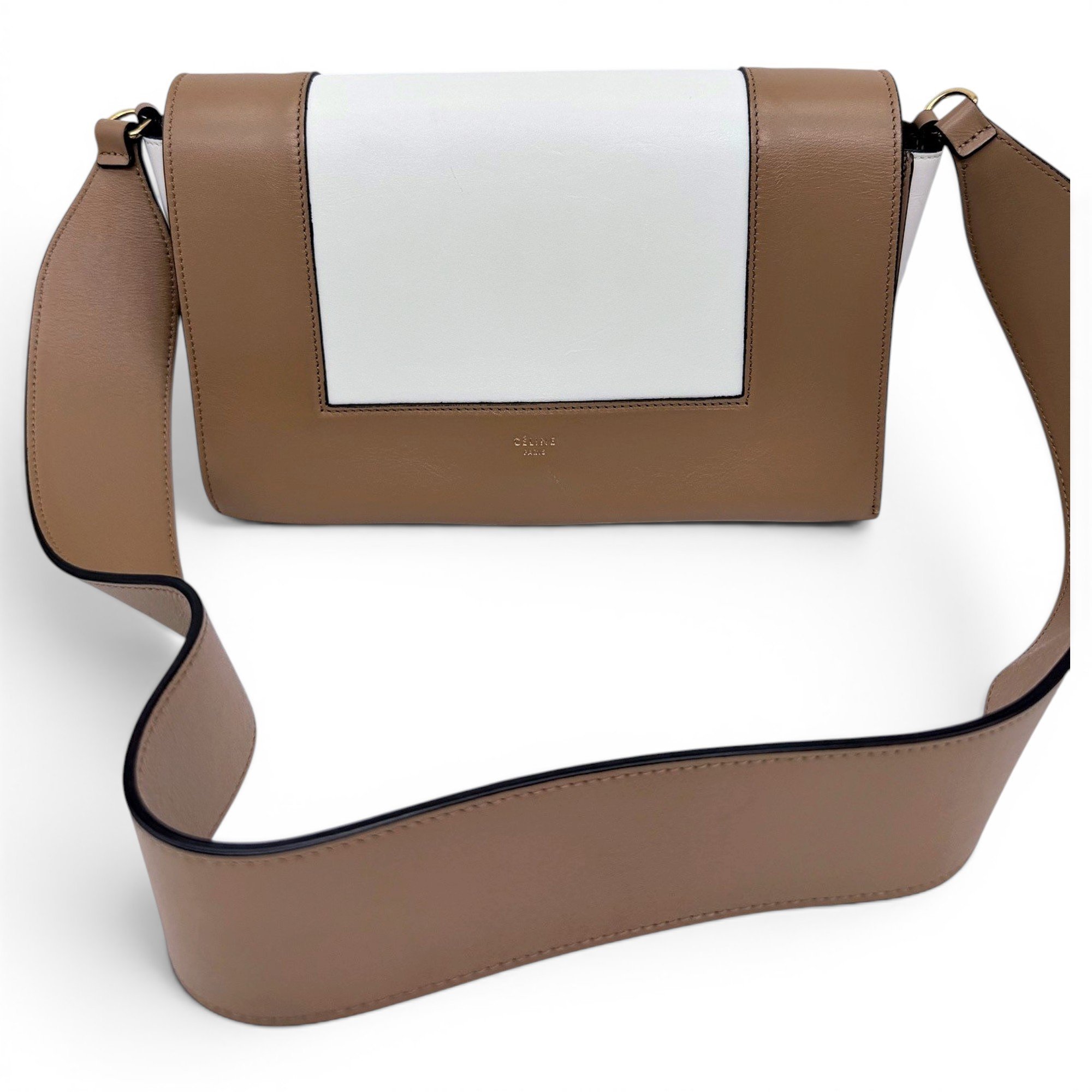 Frame leather handbag