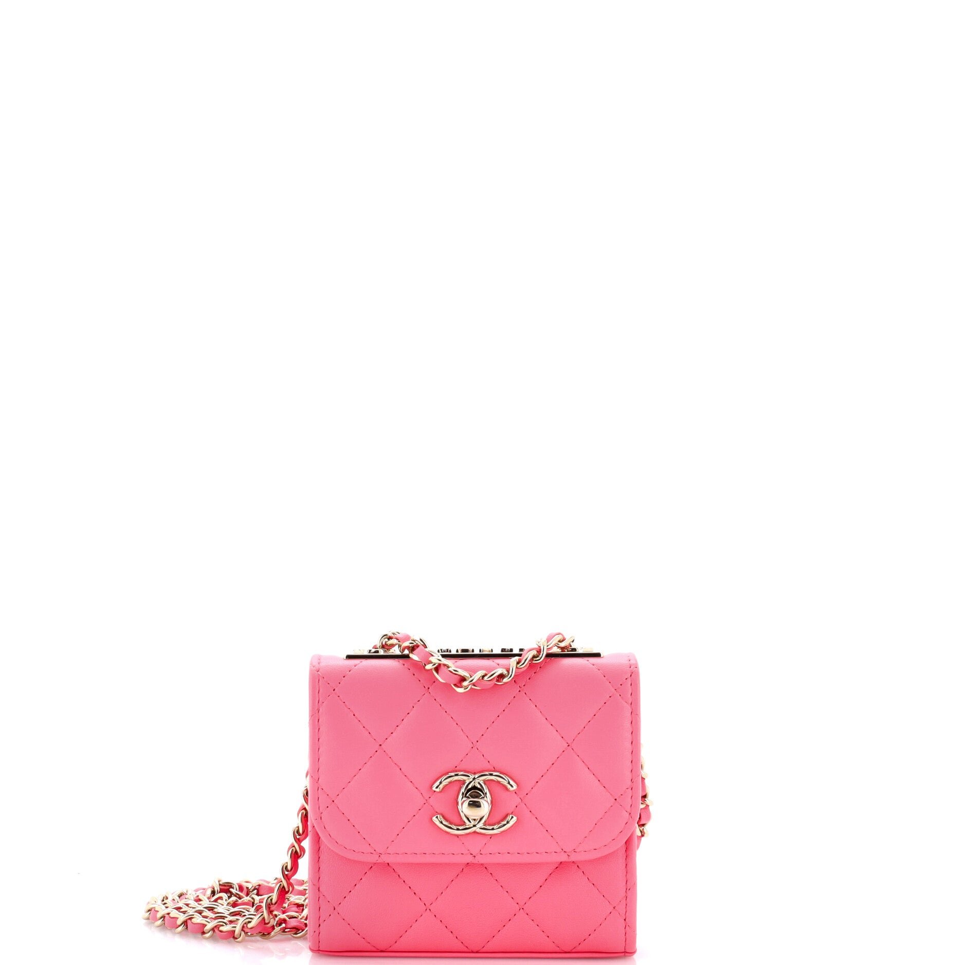 Trendy CC Clutch with Chain Quilted Lambskin Small