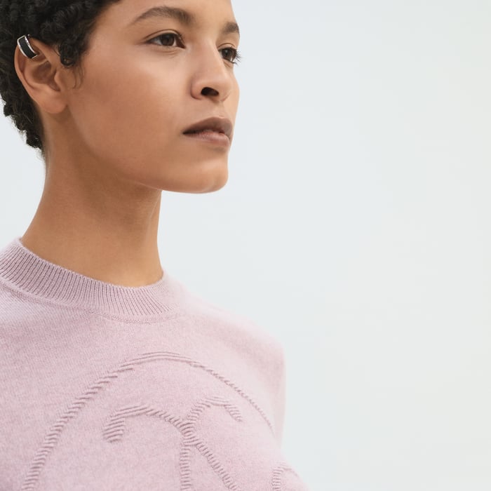 Rose Pâle Cashmere "H Lift" Long-sleeve Sweater