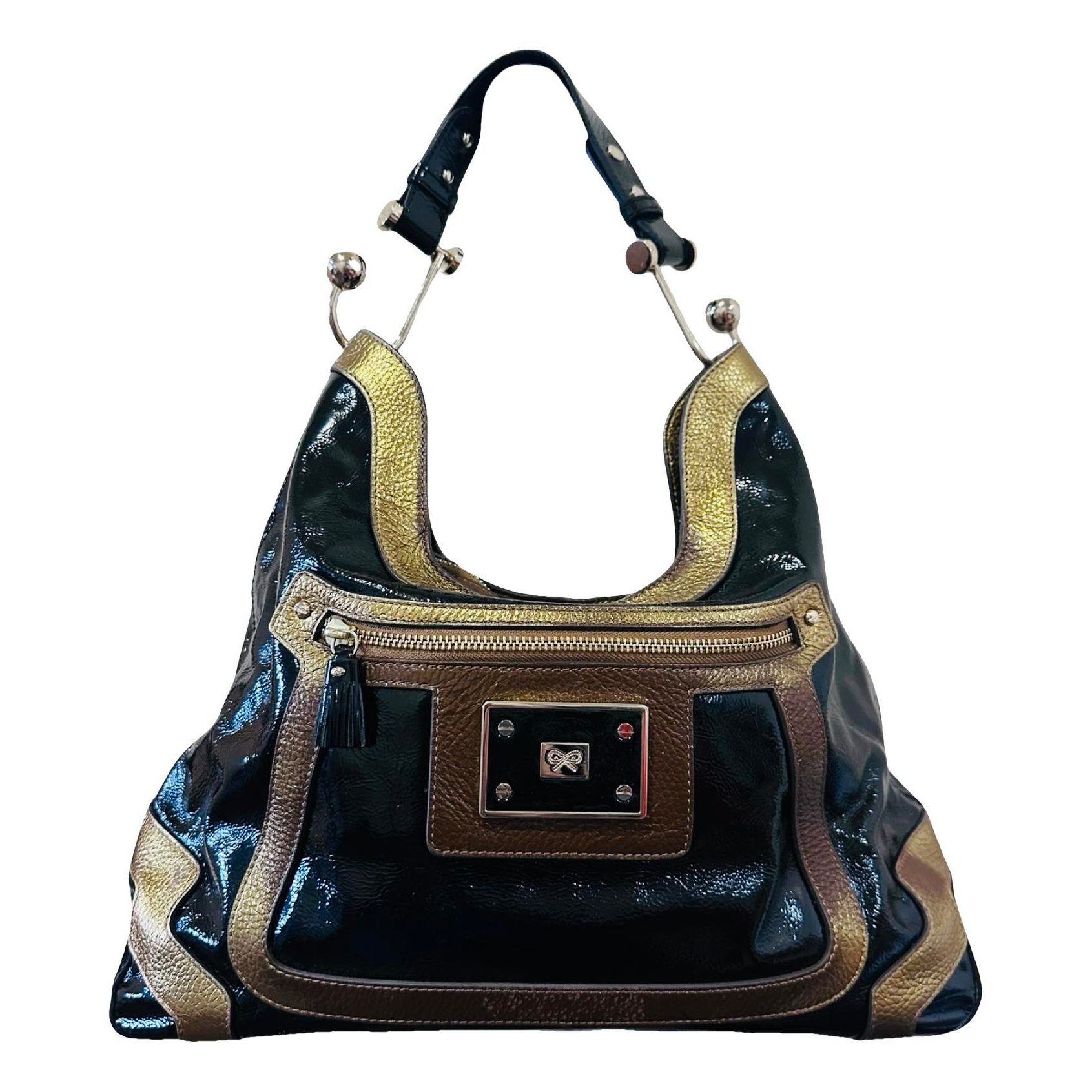 Patent leather handbag