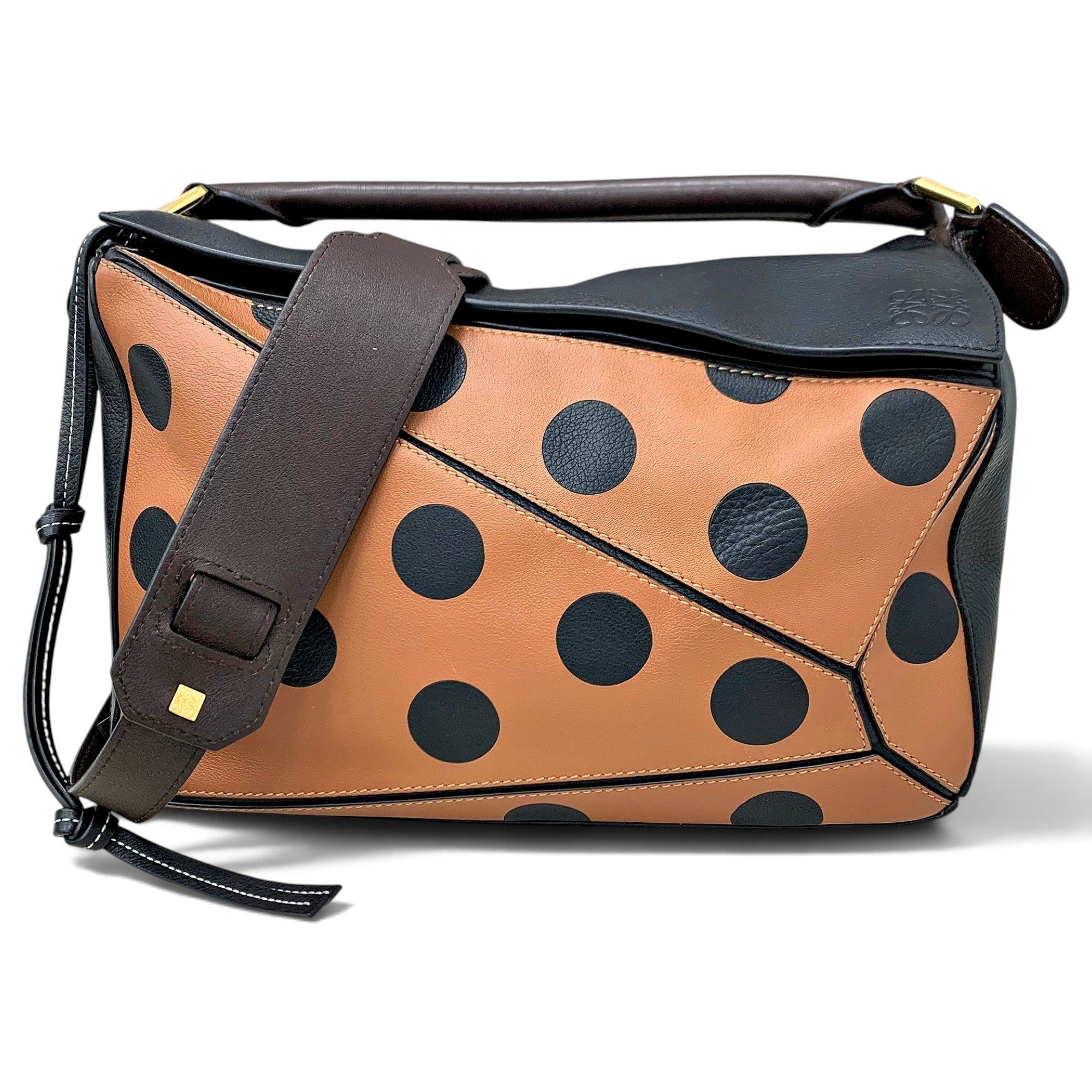Puzzle leather handbag