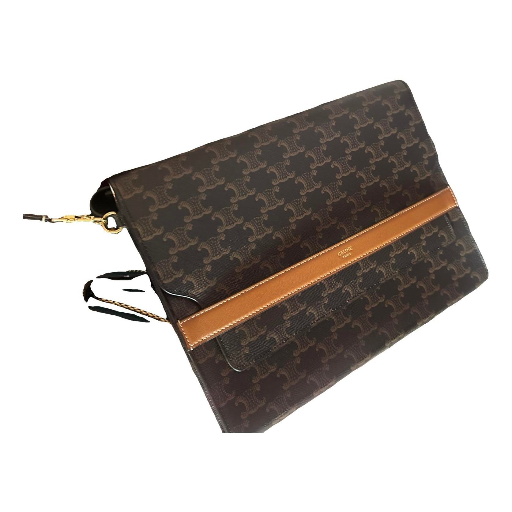 Leather clutch bag