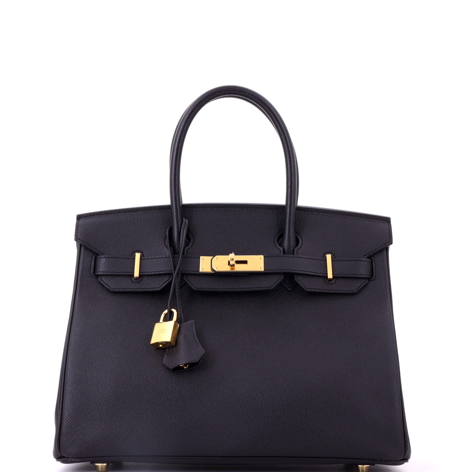 Birkin Handbag Noir Epsom with Gold Hardware 30