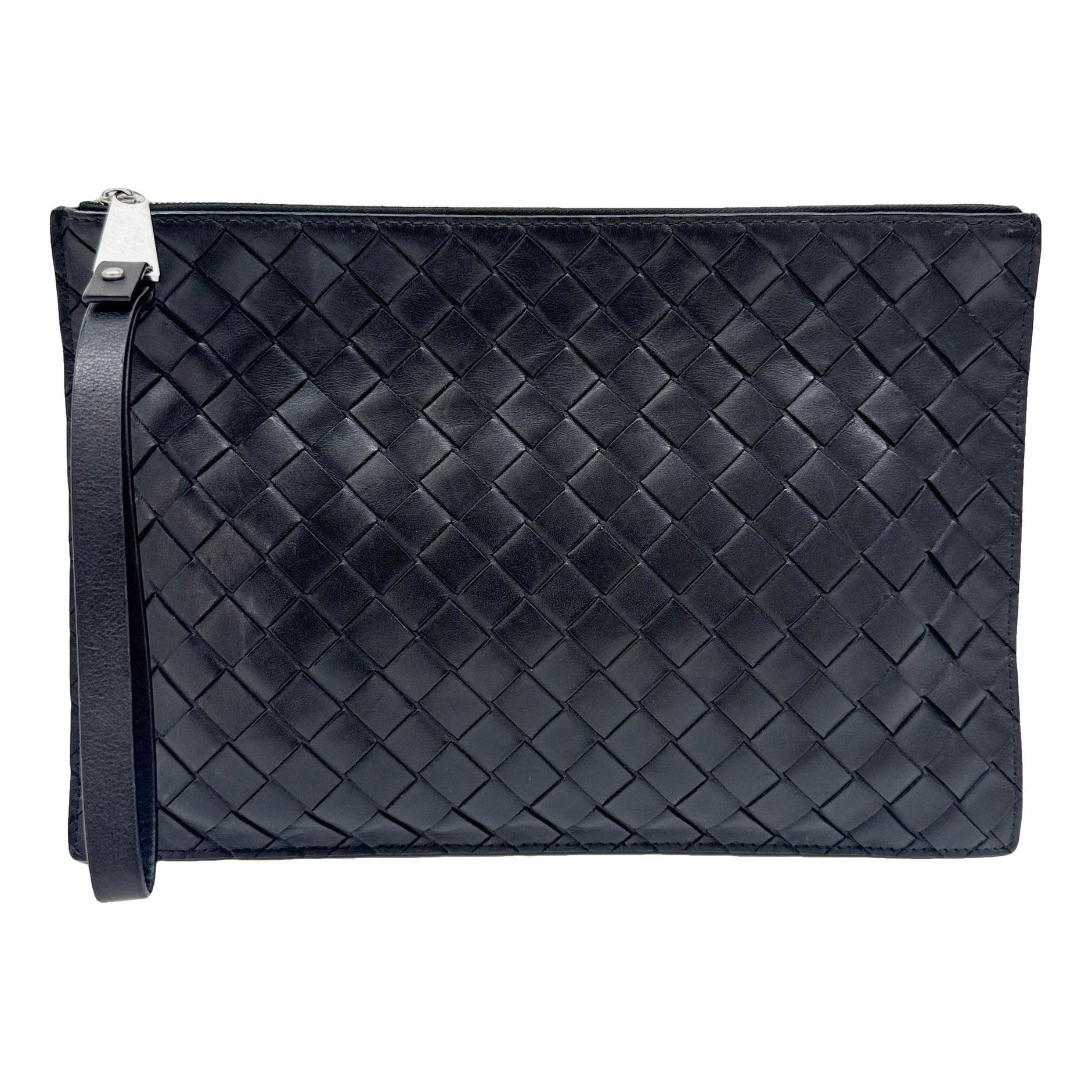 Leather clutch bag