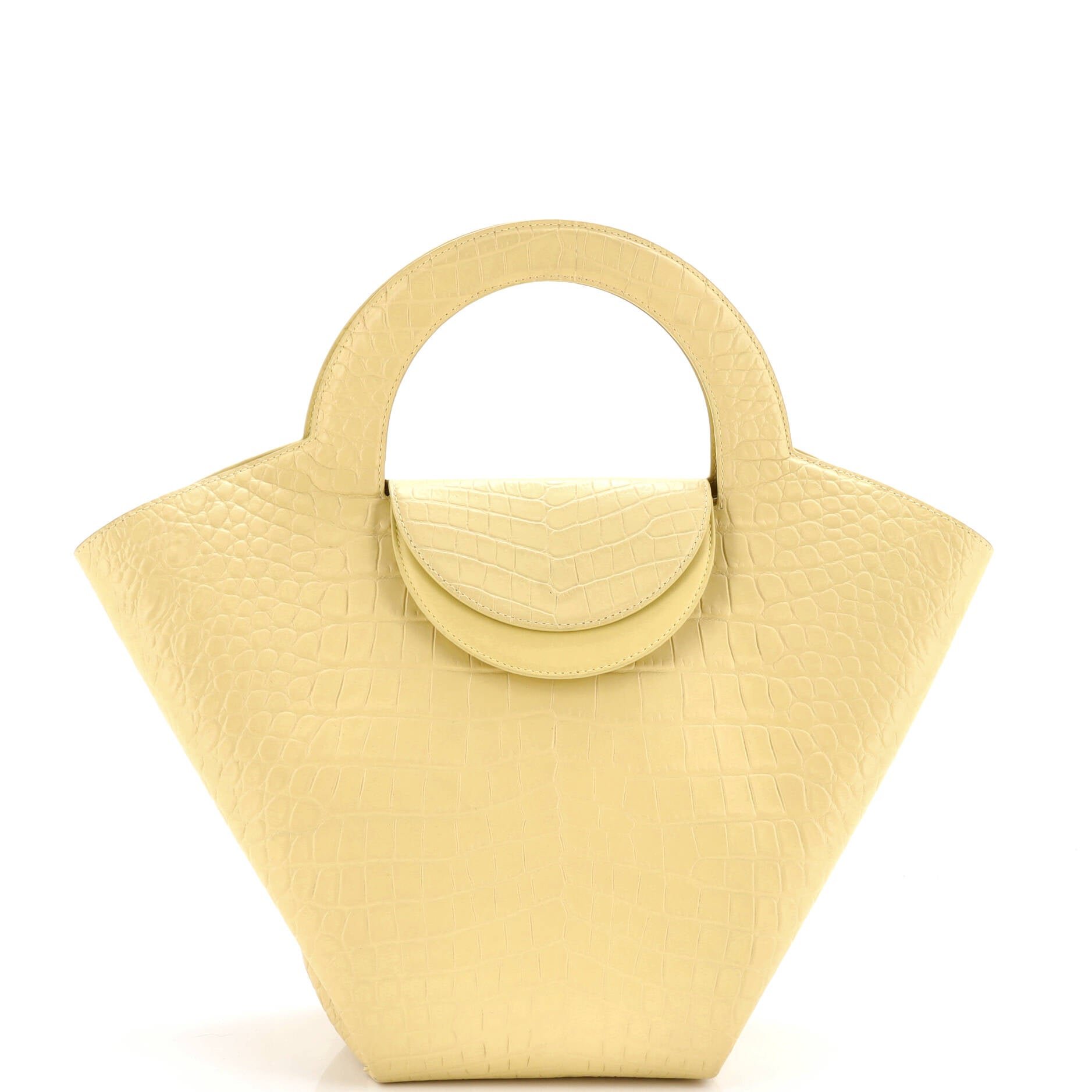 Bottega Veneta Doll Tote Crocodile Embossed Leather Medium