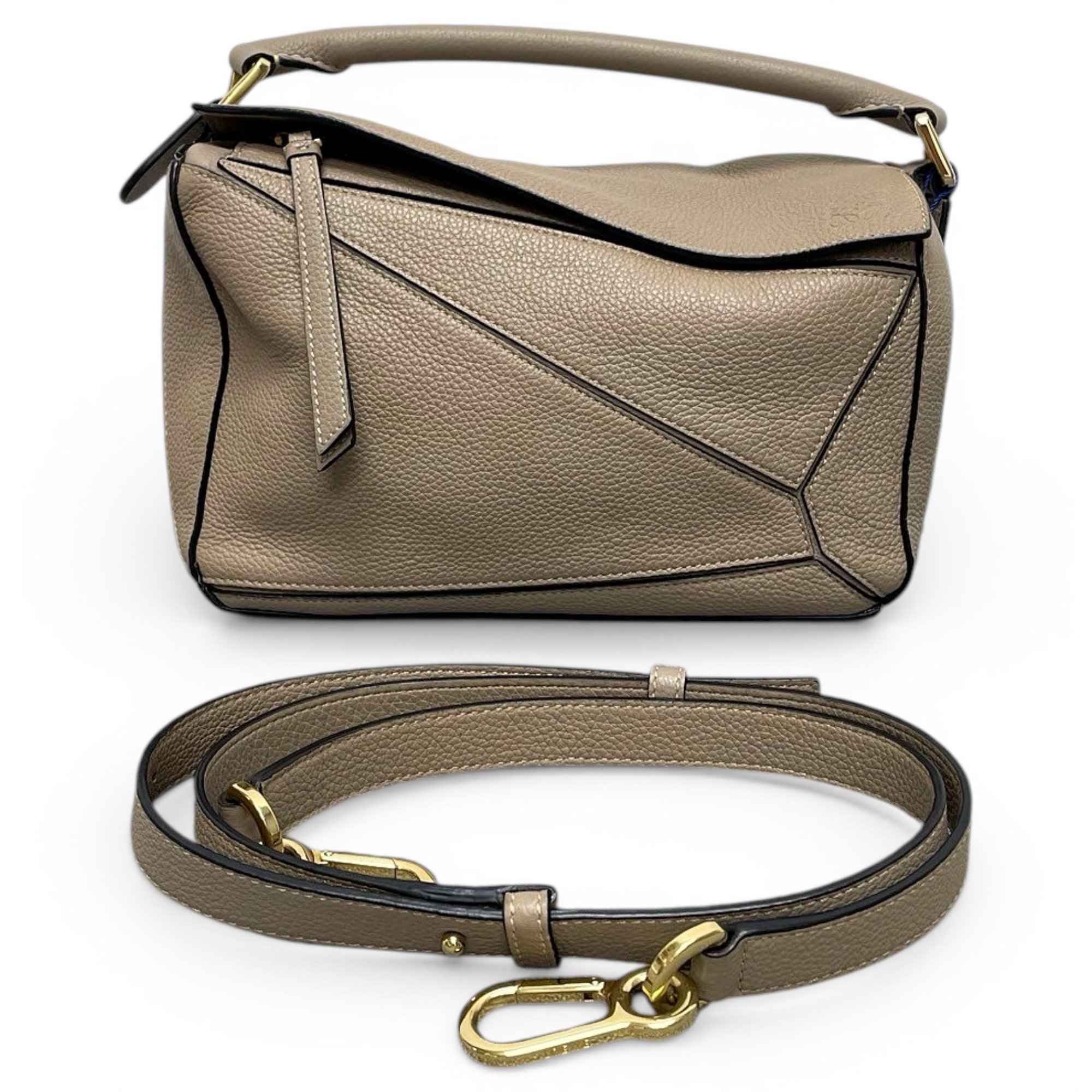 Puzzle leather handbag